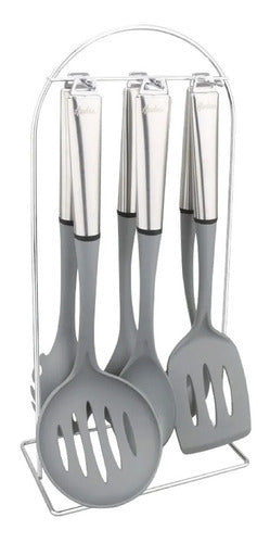 Hudson Set X6 Kitchen Utensils - Spatula, Ladle, Stand 0