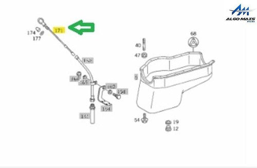 Vareta Nivel Oleo Motor 895mm Original Mb 709/912 1