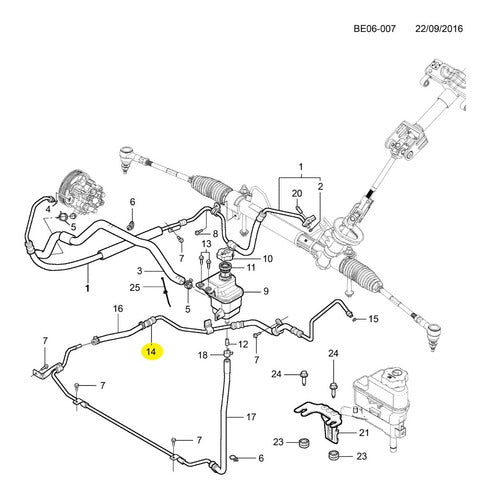 Manguera Direccion Hidraulica Gm Chevrolet Onix/prisma 13/19 2