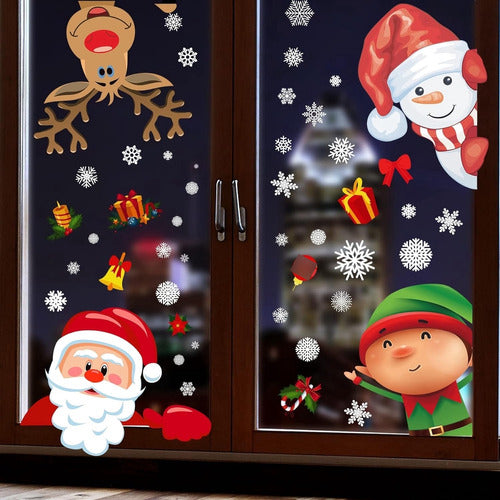 Adornos Navideños De Doble Cara Adhesivos Ventanas Navidad 1