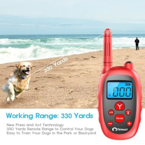 Peteast Waterproof Rechargeable Remote E-Collar 1000FTs 1