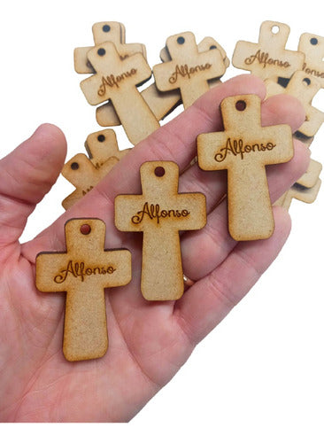 Personalized MDF Crosses 5cm Souvenirs for Communion - 20 Pack 2