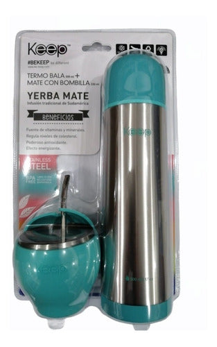 Keep Set De Mate Termo Y Bombilla Acero Colores 5