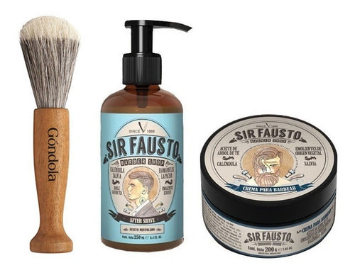 Sir Fausto Crema De Barbear + Navaja + After Shave + Brocha 1