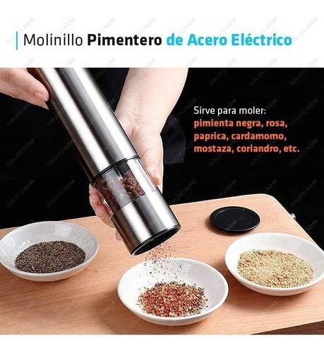 Electric Automatic Stainless Steel Pepper Salt Grinder 2