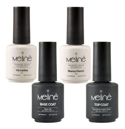 Meliné Semi-Permanent French Nail Polish Kit with Base and Top Coat 0