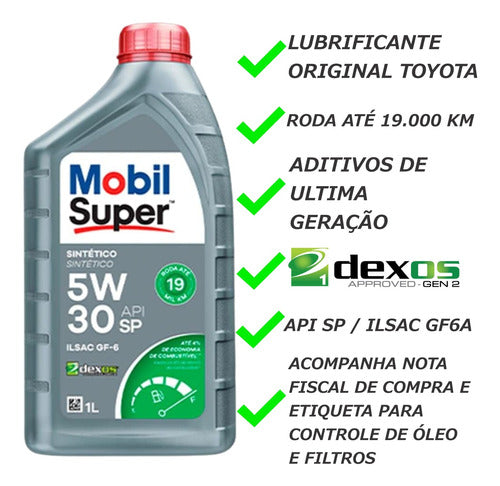 Kit Troca De Oleo 5w30 Toyota Corolla 1.8 2.0 2010 Á 2014 1