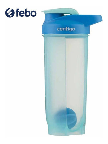 Contigo Botella Mezcladora Shake Fit 829ml Celeste Febo 2