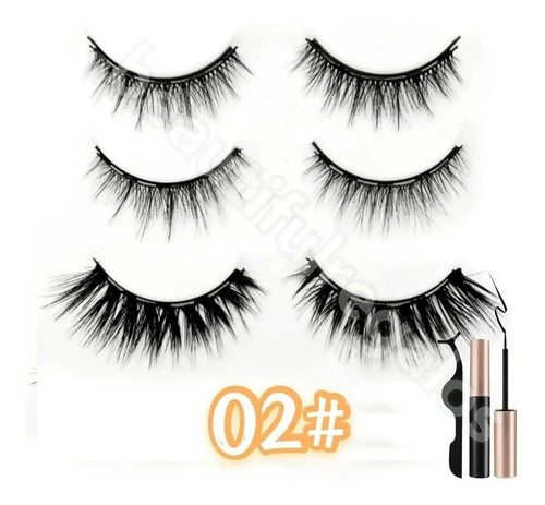 3x Magnetic Eyelashes with 5 Magnets and Magnetic Eyeliner 9