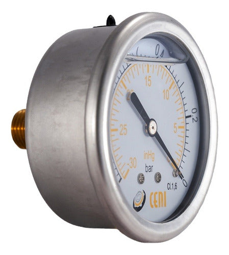 Ceni Calibration Certificate Class 1.6% + 63mm Bourdon Pressure Gauge 0