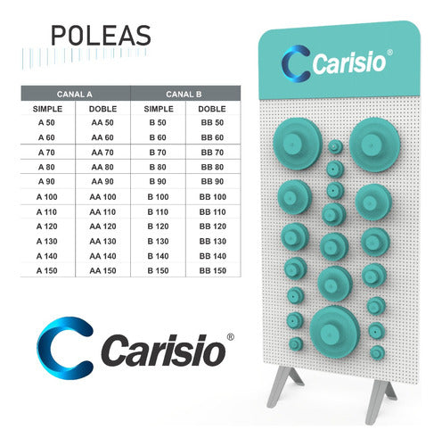 Carisio AA 50mm Double Channel Pulley - High Strength Cast Iron 1