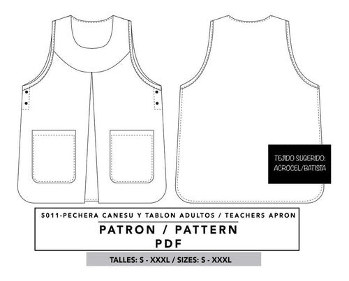 Sobre Patrones Adult Size School Apron Pattern with Yoke and Front Tabs 1