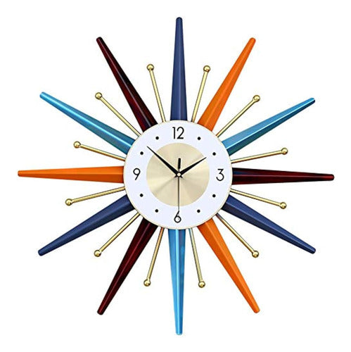 GIGU Modern Wall Clock Starburst Ball Clock Colorful MidCentury 0