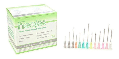 Disposable Hypodermic Needle 30x7 22g×1¼ × 100 Units Neojet 0