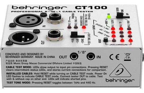 Tester De Cables Behringer Ct100 Audio Probador Testeador 0