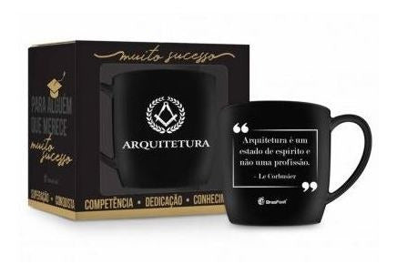 Caneca Porcelana Arquitetura Urban 360ml Brasfoot Presente 0