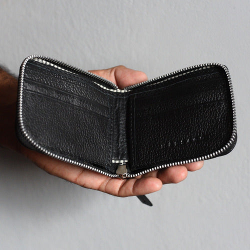 Leather Wallet with Zipper Luanda by Mârsago 0
