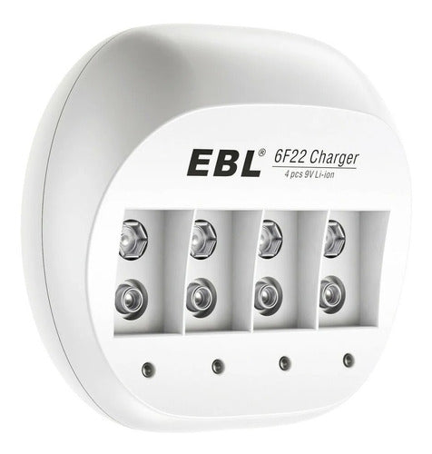 EBL USB Charger for Rechargeable 9V Batteries - 4 Ports 0