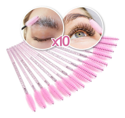 Baires Beauty Shop Eyebrow and Eyelash Comb Brush Set X 10 0