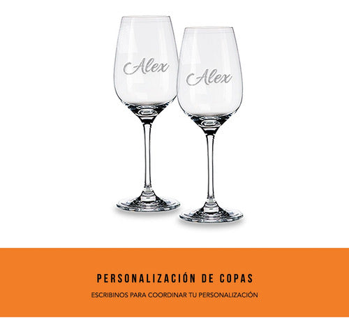 Box Set Saint Felicien Malbec Wine Glasses Engraved Clear 2