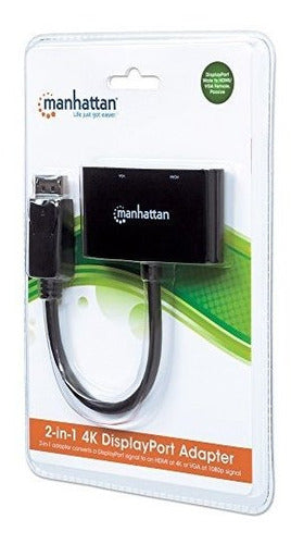 Manhattan 2 En 1 Adaptador De Displayport A Hdmivga Hembra 4 4