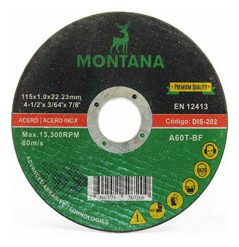 Disco Corte 7\'\' Metal Montana 180x1.6 Mm  25 Unidades 0