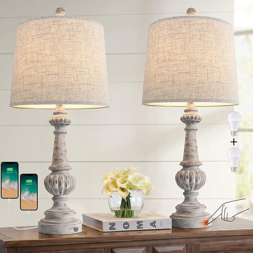 Portres - Set of 2 Adjustable Traditional Table Lamps 0