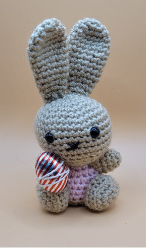 Pata.de.lana.amigurumis Handmade Easter Bunny + Milk Chocolate Egg 3