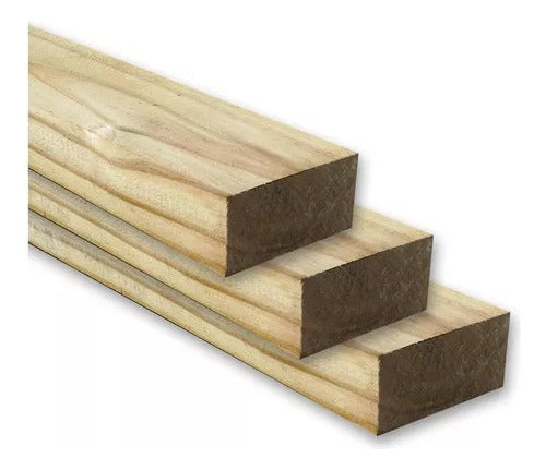 X Liston De Madera De 2 X 2,5 PuLG X 3,6 Mt (5,1 X 6,35cm) 0