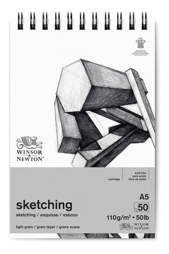 Bloco Winsor Newton Sketching 110g/m2 A5 50 Folhas 0