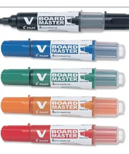 Pilot V Board Master Whiteboard Marker Set of 5 + 5 Cartridges 2