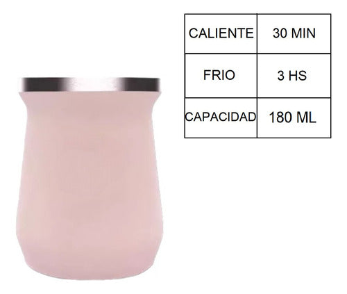 Mate Stainless Steel 180Ml Green/Pink/Black/Thermal White - Mate Acero Inoxidable 180ml Verde/rosa/negro/blanco Termico