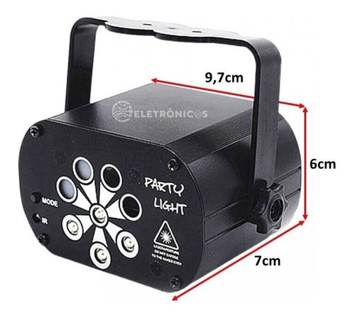 Mini Raio Laser Strobo Canhão Led Coloridos Rgb E Uv Balada 3