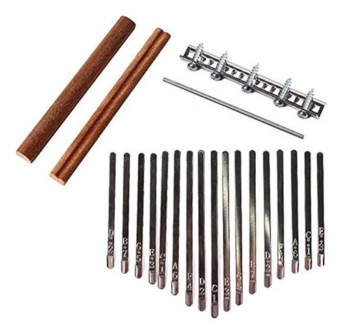 Liyafy 17 Key Kalimba DIY Keys Bridge Kit with Tuning Hammer 3