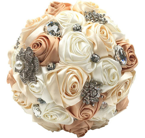 Abbie Home Silk Wedding Bouquet with Imitation Diamonds 0