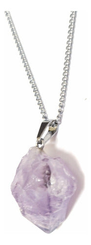 Claudiartesana Amethyst Raw Crystal with Surgical Steel Chain 2