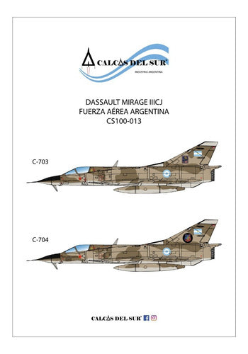 Calcas del Sur Mirage III CJ en Fuerza Aerea 1/100 Calcas Del Sur 0