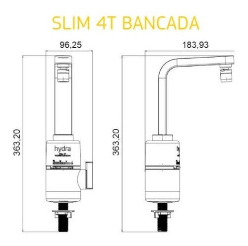 Torneira Elétrica Slim 4t Bancada 5500w 220v Branca Hydra 4