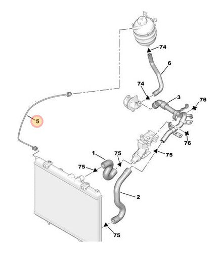 Peugeot Plastic Tube Water Reservoir to Radiator 206 1.6 16v 3