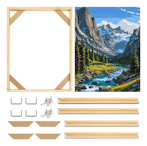 Hkejoi Wooden Canvas DIY Kit, 40x50cm, Easy to Assemble 0