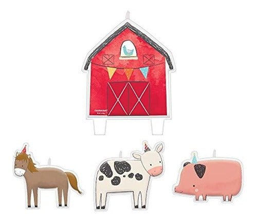 Amscan Barnyard Buddies Birthday Candle Set - 4 Pieces 0