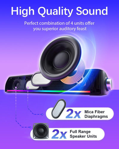 Nylavee Bluetooth Sound Bar and 3.5mm Hi-Fi LED USB Powered 1