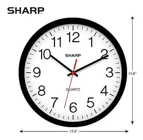 Sharp Wall Clock: Black, Silent, No Ticking, Quality 2