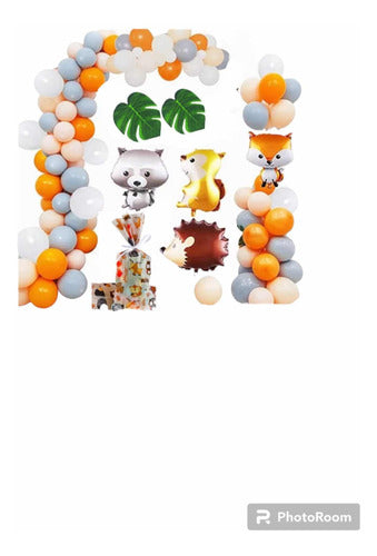 Globos Pack 145 Piezas Animales Del Bosque 1