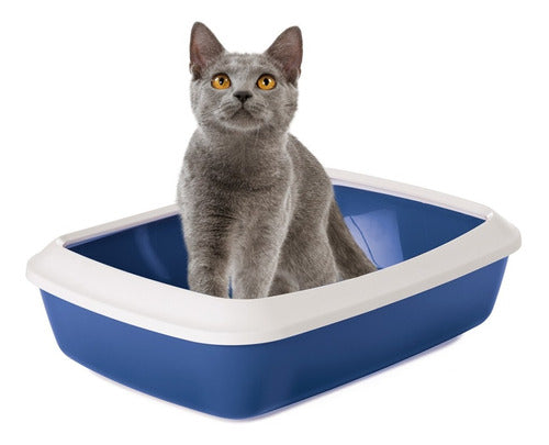 Savic Iriz 50 Gray Cat Litter Box with Removable Edge 0