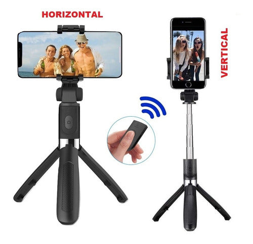 Tripé Pau De Selfie Gira 360º Controle Bluetooth Retrátil 1