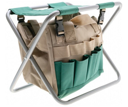 Folding Camping Chair with Organizer Bag for Gardening and Fishing 1