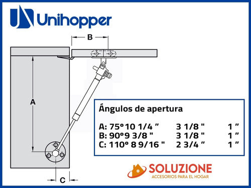 Pistón A Gas Doble Acción Unihopper Cierre Suave Premium N 5