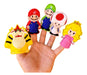 Mario Bros Finger Puppets Set X5 Bowser Princess Peach 0