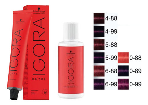 Schwarzkopf Professional Igora Royal Rojo Violeta Mas Oxidante De 60ml 1